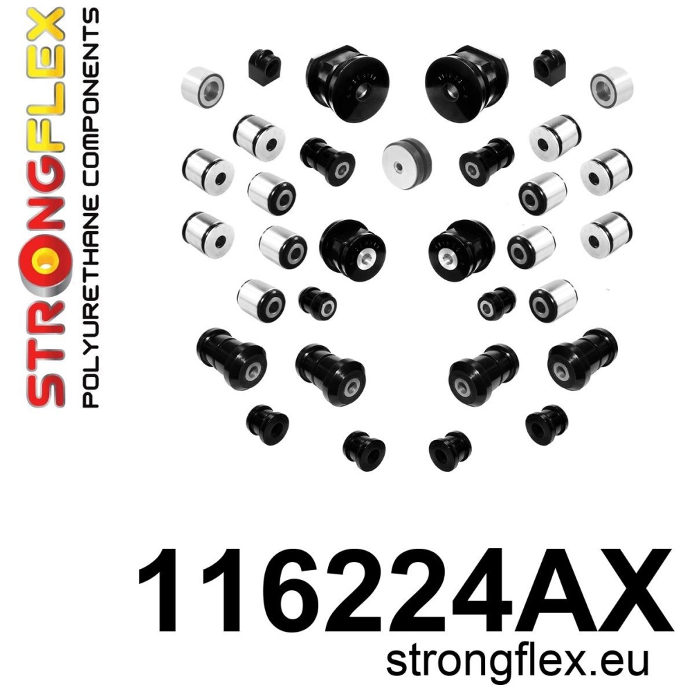 Strongflex Mercedes Kit complet de silentblocs de suspension SPORT – 116224AX NOIR