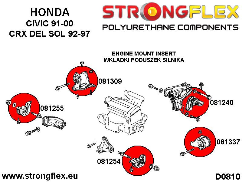 Strongflex Acura Engine rear mount inserts SPORT – 081240A 2 Strongflex Acura Engine rear mount inserts SPORT – 081240A - Afbeelding 2