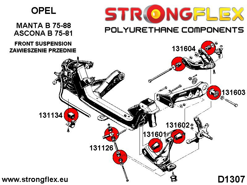 Strongflex Opel Vauxhall Voorste stabilisatorrubber – 131134B 3 Strongflex Opel Vauxhall Voorste stabilisatorrubber – 131134B - Image 3