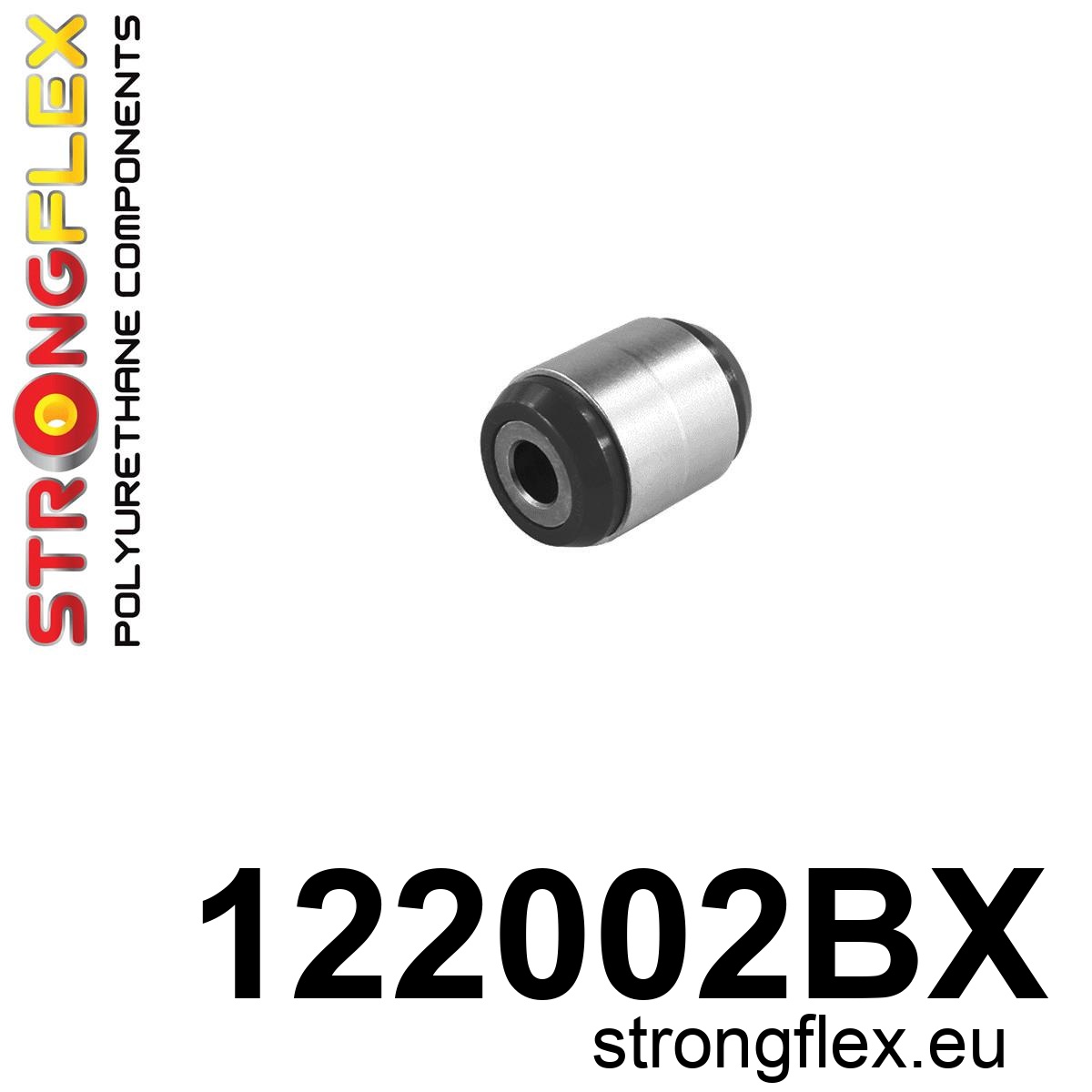 Strongflex Mitsubishi Achteras onderste draagarm - binnenste rubbering – 122002BX ZWART 1 Strongflex Mitsubishi Achteras onderste draagarm - binnenste rubbering – 122002BX ZWART