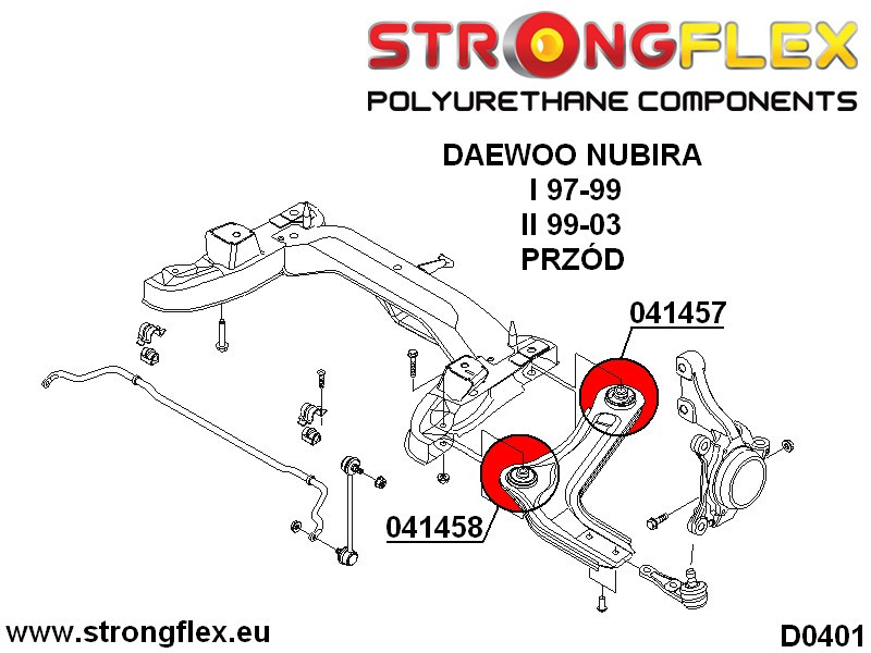 Strongflex Daewoo Nubira Vooras draagarm achterste rubber – 041457B 3 Strongflex Daewoo Nubira Vooras draagarm achterste rubber – 041457B – Image 3