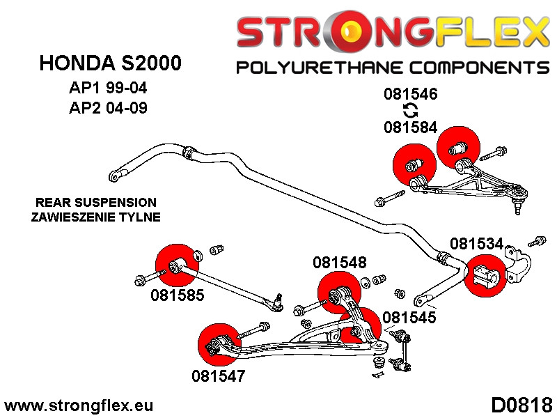 Strongflex Honda S2000 Rubber achteras bovenster draagarm SPORT – 081584A 3 Strongflex Honda S2000 Rubber achteras bovenster draagarm SPORT – 081584A – Bild 3
