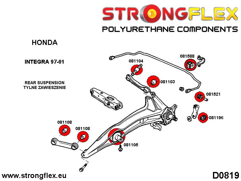 Strongflex Honda Integra Achterste stabilisatorrubber – 081588B 3 Strongflex Honda Integra Achterste stabilisatorrubber – 081588B – Bild 3