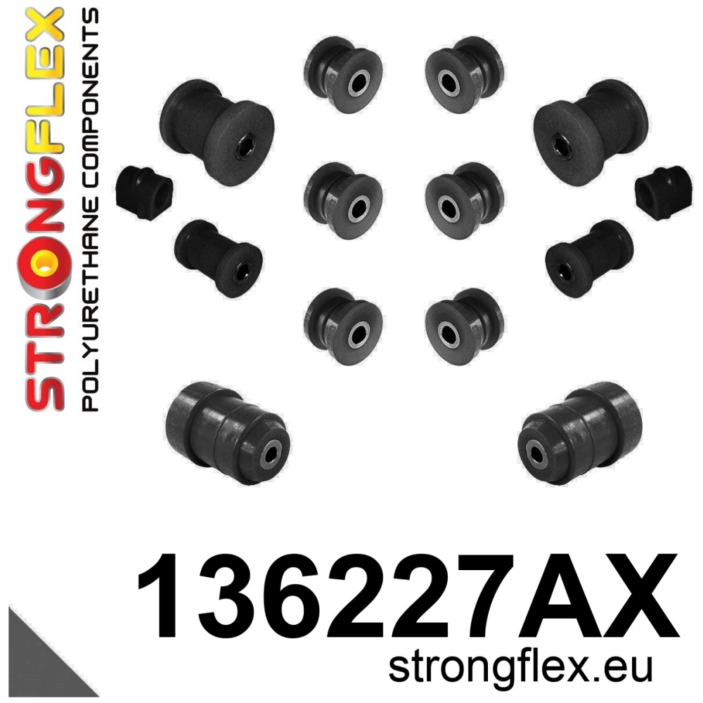 Strongflex Opel Vauxhall Kompletter Fahrwerksbuchsensatz aus Polyurethan SPORT – 136227AX SCHWARZ