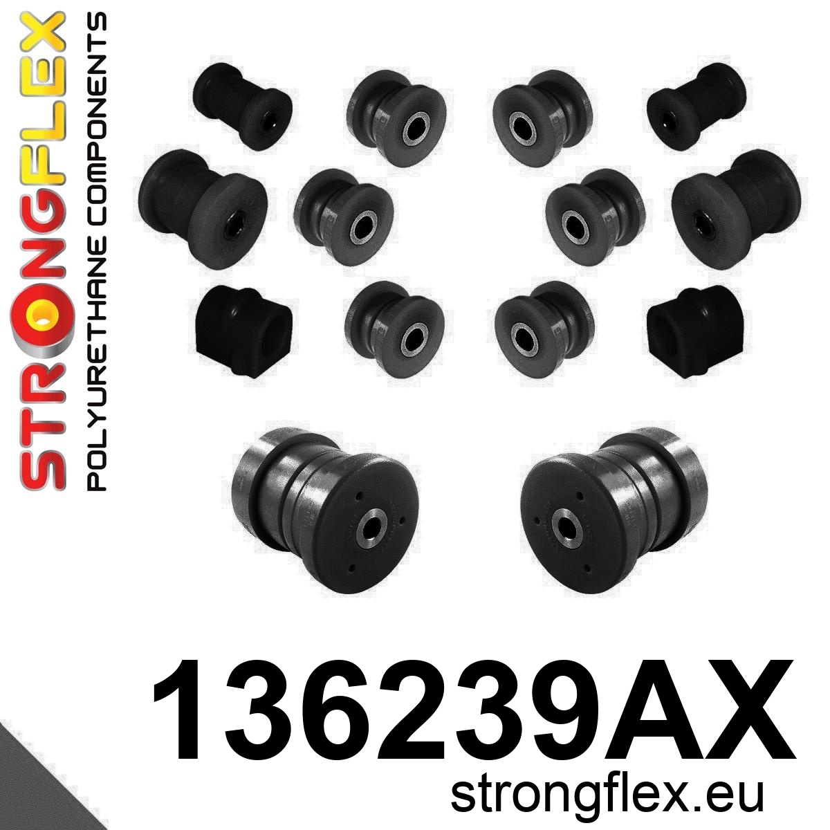 Strongflex Opel Vauxhall Complete polyurethaan ophangrubberset SPORT – 136239AX ZWART 1 Strongflex Opel Vauxhall Complete polyurethaan ophangrubberset SPORT – 136239AX ZWART