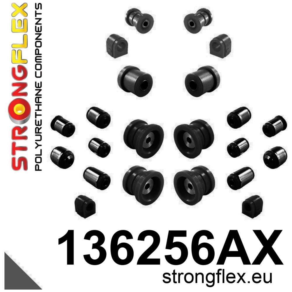Strongflex Chevrolet Complete polyurethaan ophangrubberset SPORT – 136256AX ZWART