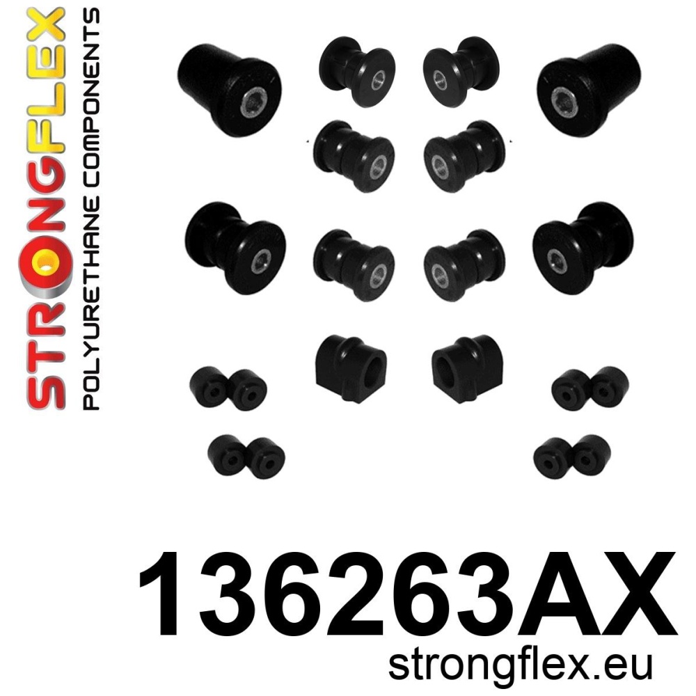 Strongflex Opel Vauxhall Voorste ophangrubberset SPORT – 136263AX ZWART