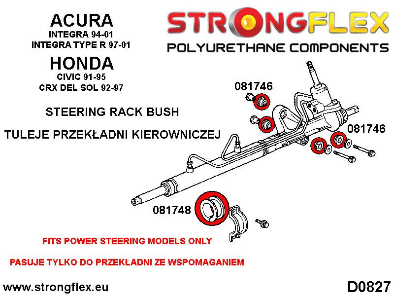 Strongflex Acura Stuurhuis steun rubberset SPORT – 086201A 2 Strongflex Acura Stuurhuis steun rubberset SPORT – 086201A – Image 2