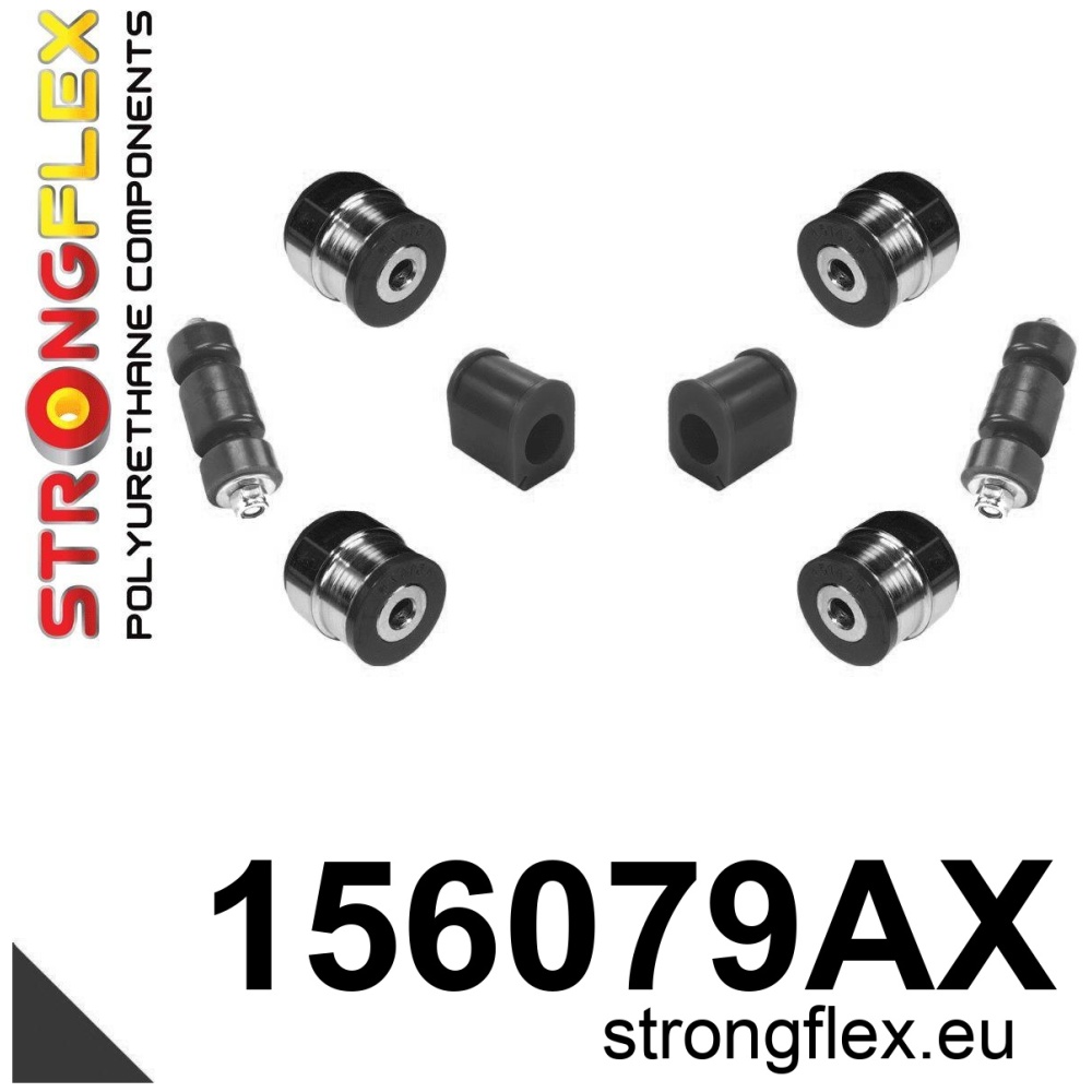 Strongflex Renault Voorste ophangrubberset SPORT – 156079AX ZWART