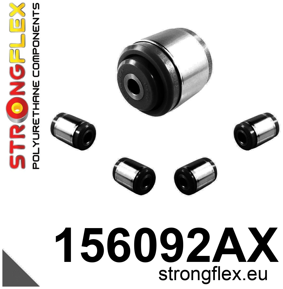 Strongflex Renault Buchsensatz Hinterachskörper SPORT – 156092AX SCHWARZ 2 Strongflex Renault Buchsensatz Hinterachskörper SPORT – 156092AX SCHWARZ