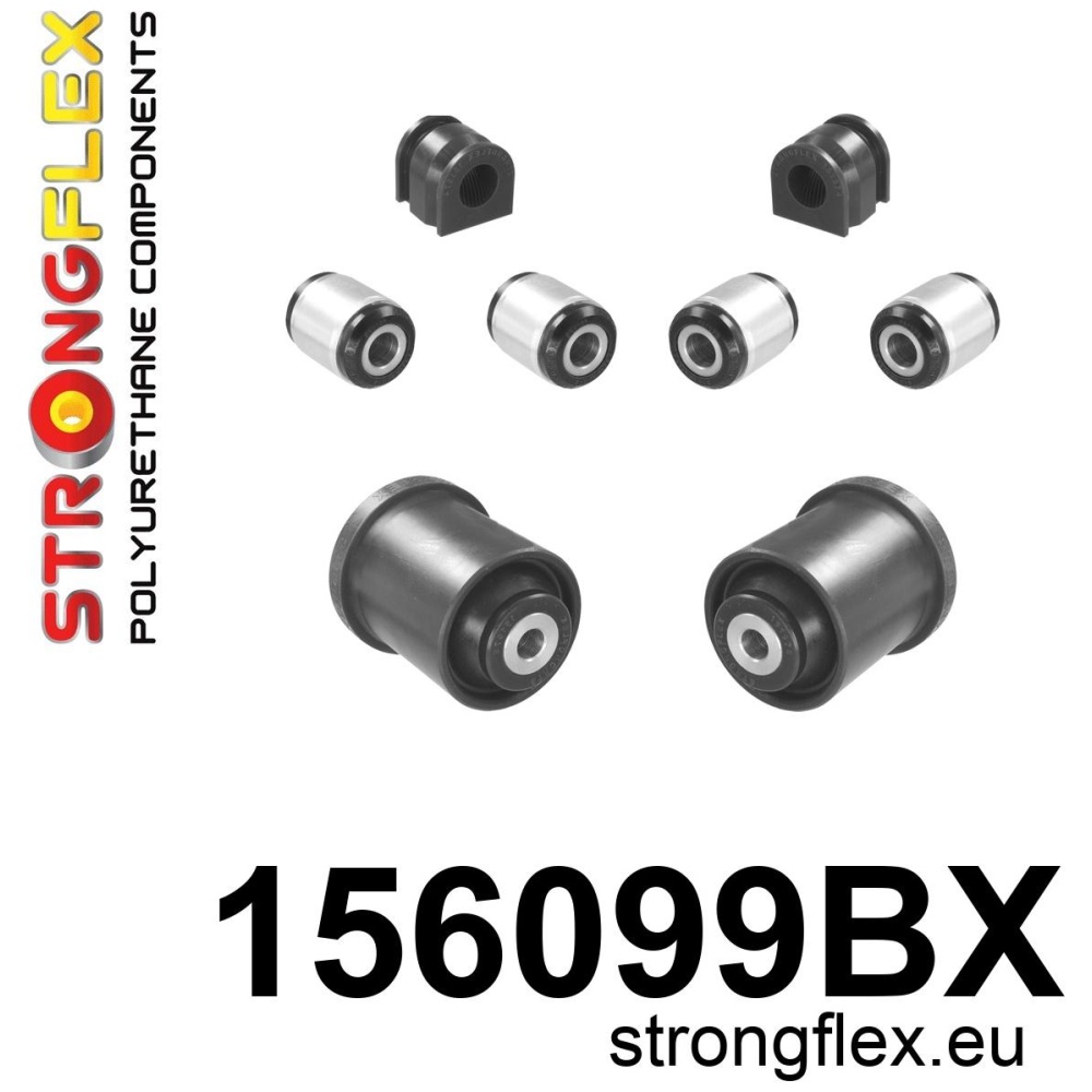 Strongflex Dacia Complete suspension bush kit FWD – 156099BX BLACK