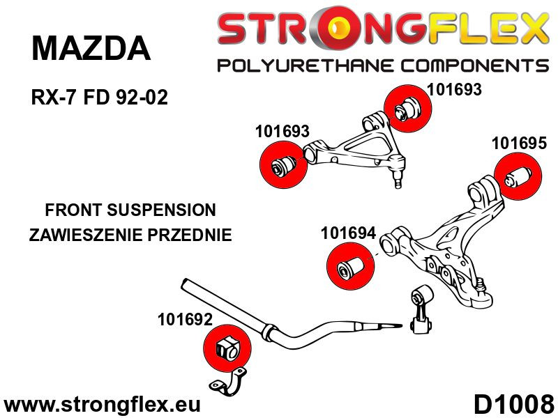 Strongflex Mazda RX-7 Voorste onderste draagarm - achterste rubber SPORT – 101695A 3 Strongflex Mazda RX-7 Voorste onderste draagarm - achterste rubber SPORT – 101695A – Image 3