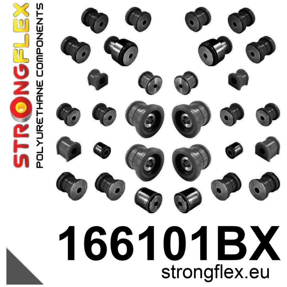 Strongflex Maserati Complete polyurethaan ophangrubberset – 166101BX ZWART
