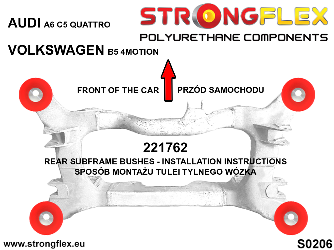Strongflex Audi / Volkswagen Achteras-subframe rubber SPORT – 221762A 4 Strongflex Audi / Volkswagen Achteras-subframe rubber SPORT – 221762A – Image 4