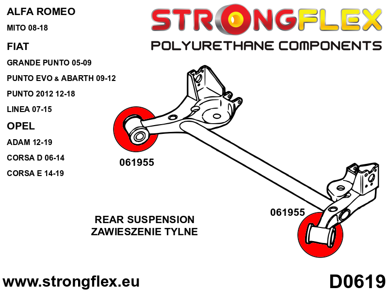 Strongflex Alfa Romeo Voorste suspension en ream balk rubberset SPORT – 066040A 2 Strongflex Alfa Romeo Voorste suspension en ream balk rubberset SPORT – 066040A – Image 2
