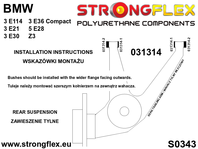 Strongflex BMW E28/E24 Complete ophangrubberset – 036052B 6 Strongflex BMW E28/E24 Complete ophangrubberset – 036052B - Image 6