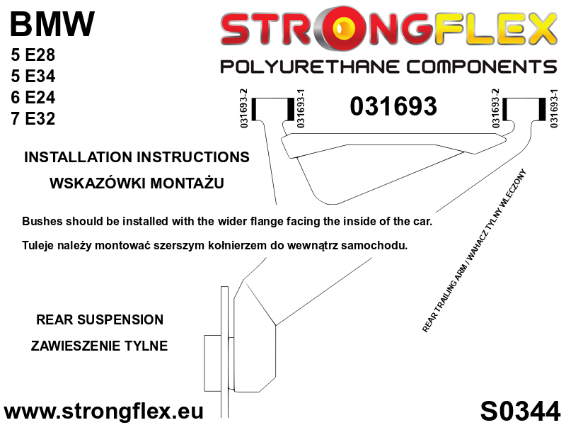 Strongflex BMW E28/E34/E24 Draagarmrubber achteras SPORT – 031693A 5 Strongflex BMW E28/E34/E24 Draagarmrubber achteras SPORT – 031693A – Bild 5
