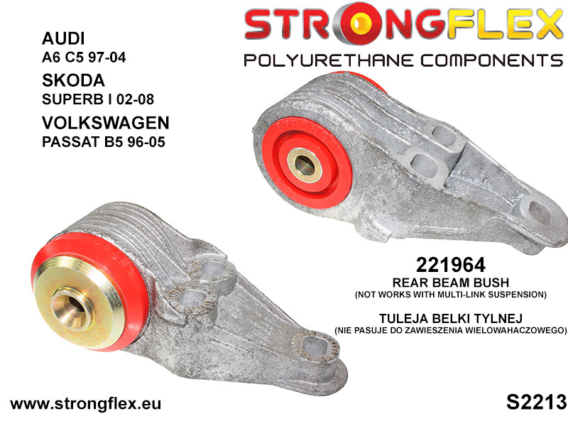Strongflex Audi / Volkswagen Rubber achteras-subframe ophanging – 221964B 3 Strongflex Audi / Volkswagen Rubber achteras-subframe ophanging – 221964B – Image 3