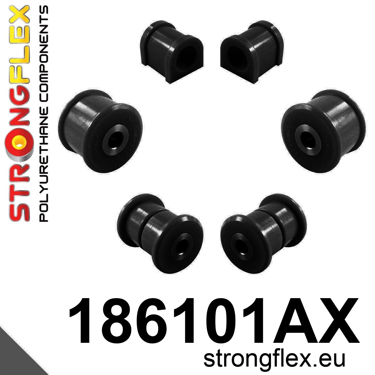 Strongflex Porsche Voorste ophangrubberset SPORT – 186101AX ZWART 1 Strongflex Porsche Voorste ophangrubberset SPORT – 186101AX ZWART