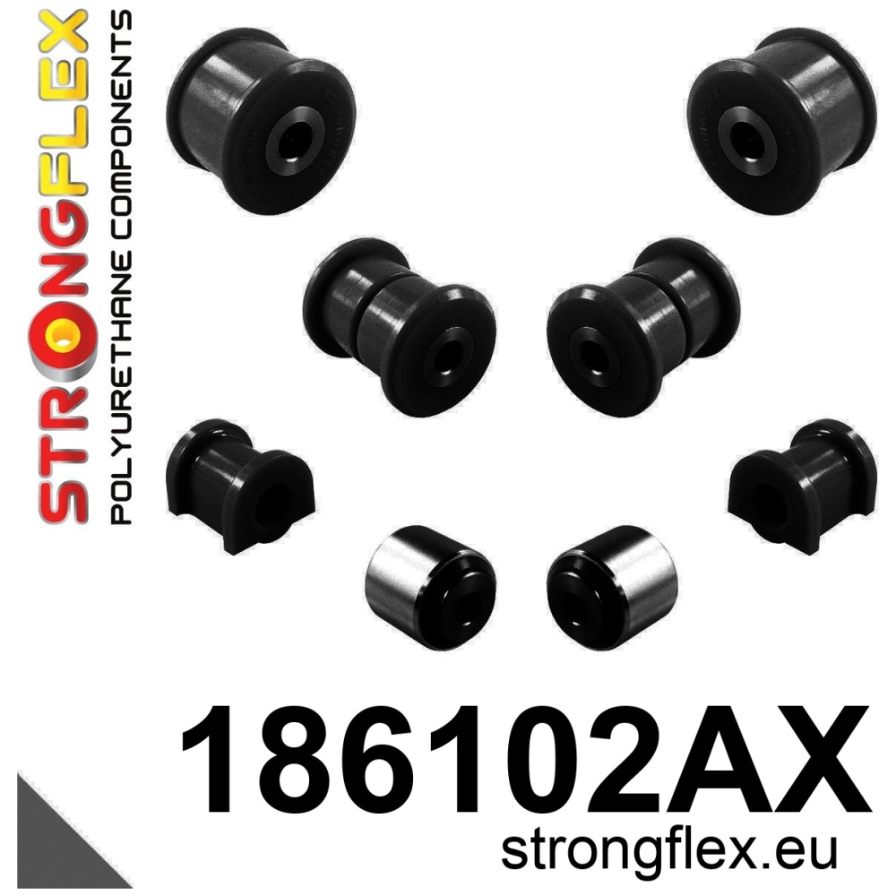 Strongflex Porsche Achterste ophangrubberset SPORT – 186102AX ZWART