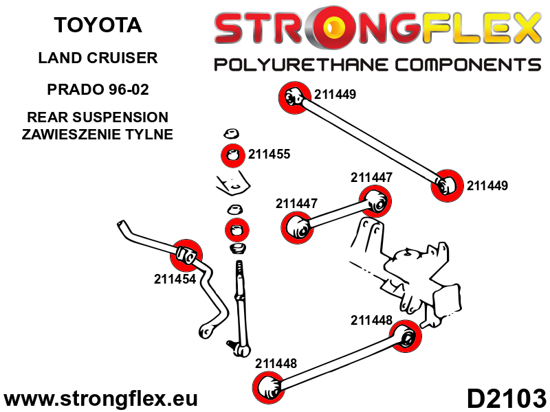 Strongflex Toyota 4Runner / Land Cruiser Achterste stabilisatorrubber SPORT – 211454A 3 Strongflex Toyota 4Runner / Land Cruiser Achterste stabilisatorrubber SPORT – 211454A – Image 3