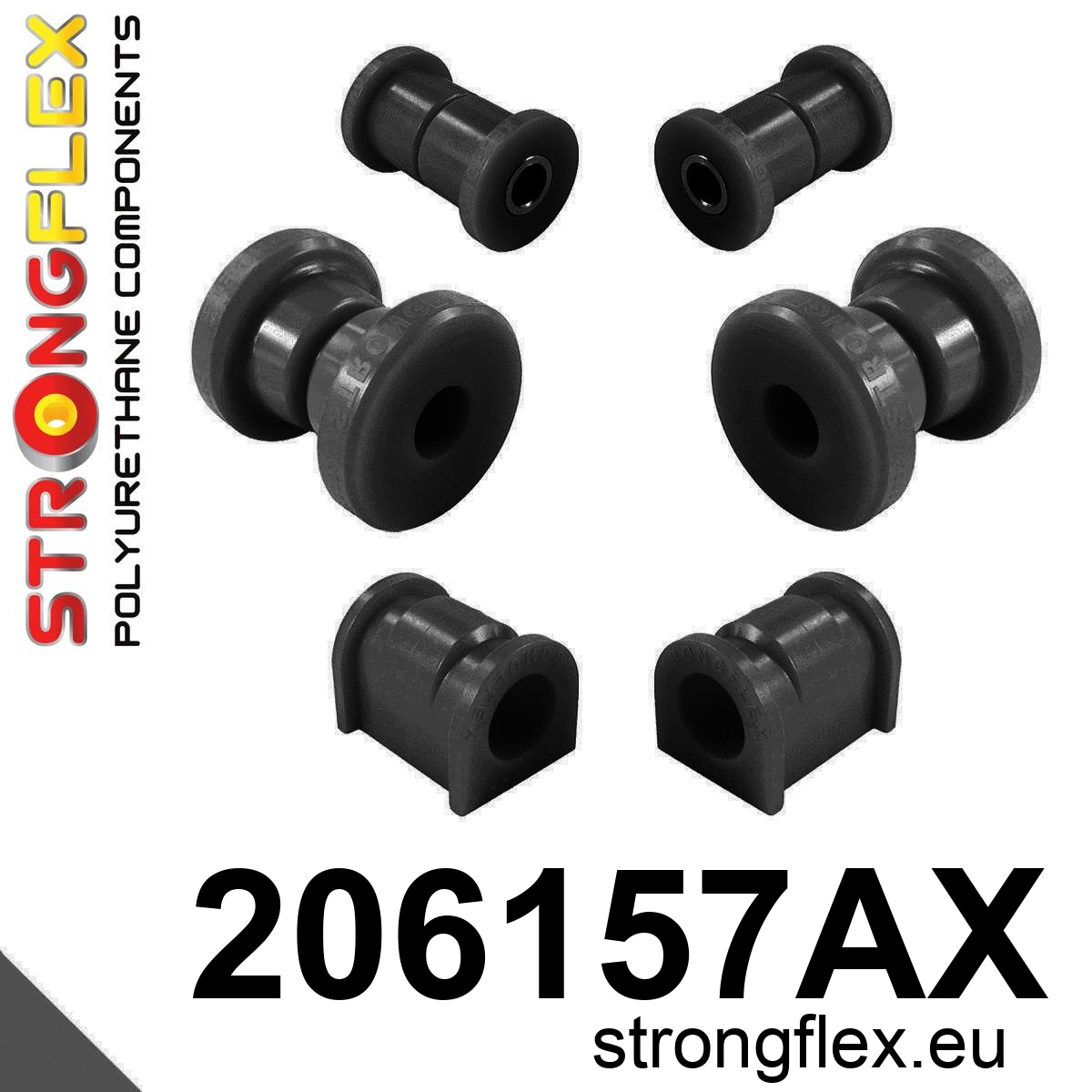 Strongflex Suzuki Voorste ophangrubberset SPORT – 206157AX ZWART 1 Strongflex Suzuki Voorste ophangrubberset SPORT – 206157AX ZWART