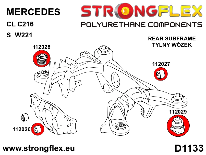 Strongflex Mercedes CL / S-Klasse Achteras-subframe rubber achter – 112029B 3 Strongflex Mercedes CL / S-Klasse Achteras-subframe rubber achter – 112029B – Bild 3