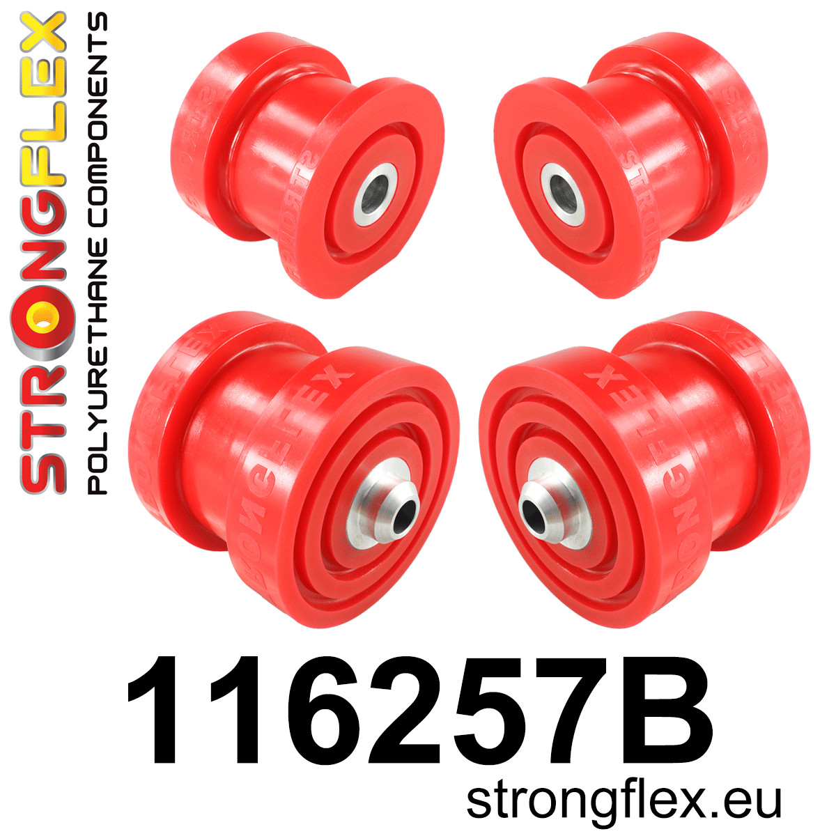 Strongflex Mercedes Achterste subframe rubberset – 116257B 1 Strongflex Mercedes Achterste subframe rubberset – 116257B