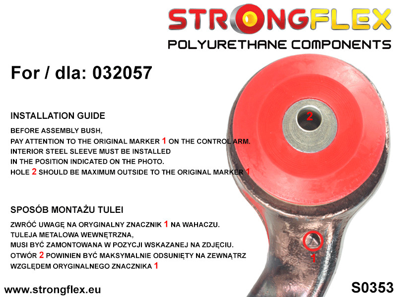 Strongflex BMW F15/F16 Draagarmrubber voor onder - voor SPORT – 032057A 3 Strongflex BMW F15/F16 Draagarmrubber voor onder - voor SPORT – 032057A – Bild 3