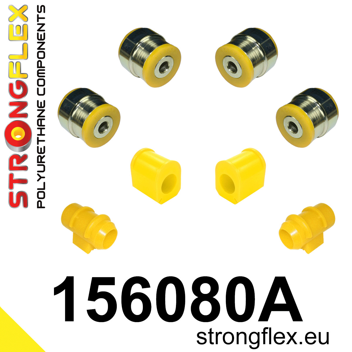Strongflex Renault Voorste ophangrubberset SPORT – 156080A 1 Strongflex Renault Voorste ophangrubberset SPORT – 156080A