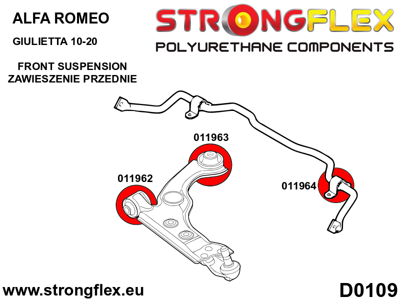 Strongflex Alfa Romeo Giulietta Voorste stabilisatorrubber – 011964B 3 Strongflex Alfa Romeo Giulietta Voorste stabilisatorrubber – 011964B – Bild 3