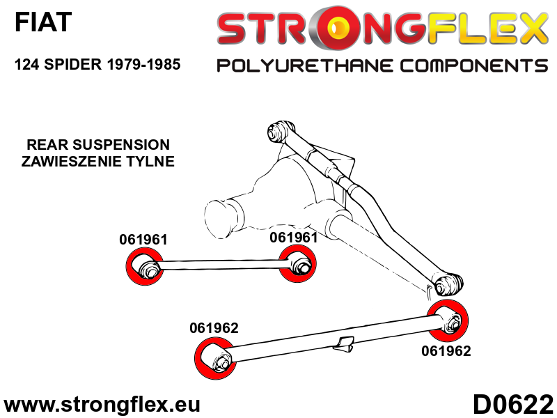 Strongflex Fiat 124 Rubber onderste draagarm achter SPORT – 061962A 3 Strongflex Fiat 124 Rubber onderste draagarm achter SPORT – 061962A – Bild 3