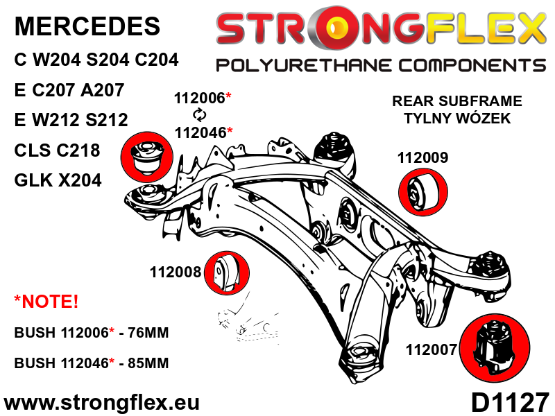 Strongflex Mercedes C-Klasse / E-Klasse Complete ophangrubberset SPORT – 116271A 6 Strongflex Mercedes C-Klasse / E-Klasse Complete ophangrubberset SPORT – 116271A - Image 6