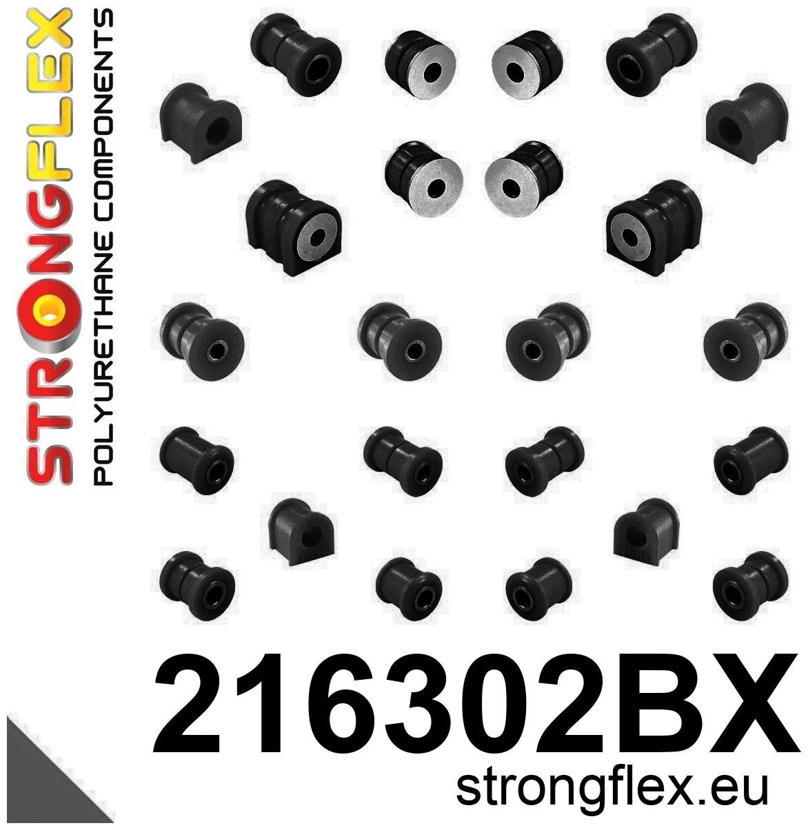 Strongflex Toyota Complete ophangrubberset – 216302BX ZWART 1 Strongflex Toyota Complete ophangrubberset – 216302BX ZWART