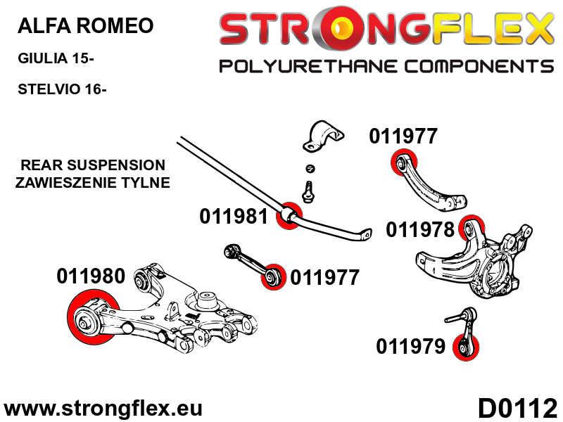 Strongflex Alfa Romeo Achterste ophangrubberset SPORT – 016253A 2 Strongflex Alfa Romeo Achterste ophangrubberset SPORT – 016253A - Image 2