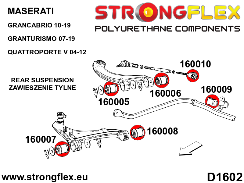 Strongflex Maserati Complete polyurethaan ophangrubberset SPORT – 166101A 3 Strongflex Maserati Complete polyurethaan ophangrubberset SPORT – 166101A - Image 3