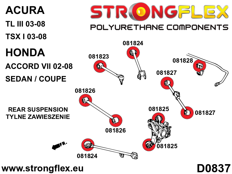 Strongflex Acura / Honda Achterste stabilisatorrubber SPORT – 081828A 3 Strongflex Acura / Honda Achterste stabilisatorrubber SPORT – 081828A – Image 3