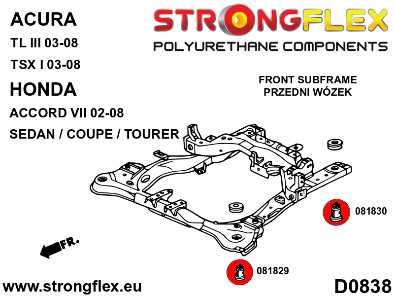 Strongflex Acura / Honda Vooras-subframe achterste rubber SPORT – 081830A 3 Strongflex Acura / Honda Vooras-subframe achterste rubber SPORT – 081830A – Image 3