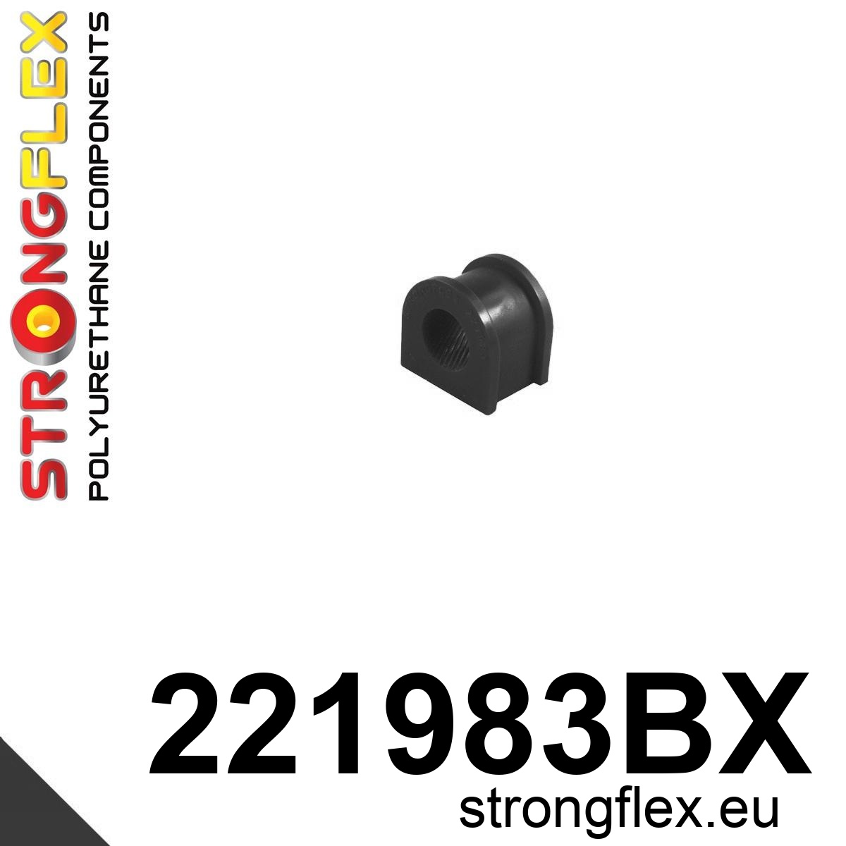 Strongflex Audi Achterste stabilisator rubber – 221983BX ZWART 1 Strongflex Audi Achterste stabilisator rubber – 221983BX ZWART