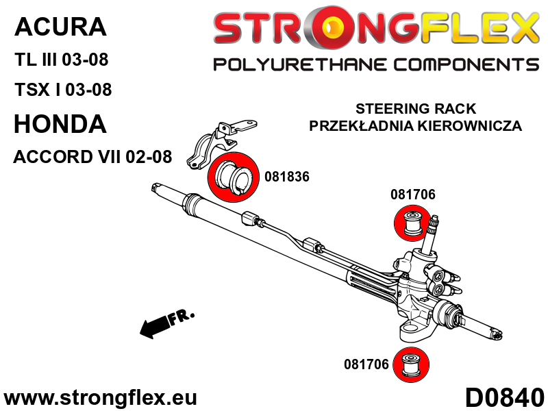 Strongflex Acura / Honda Stuurhuisrubber SPORT – 081836A 3 Strongflex Acura / Honda Stuurhuisrubber SPORT – 081836A - Image 3