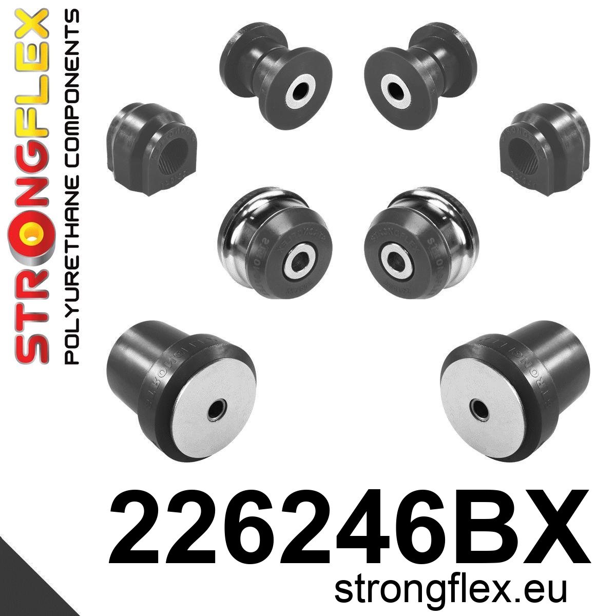 Strongflex Audi Voorste suspension en ream balk rubberset – 226246BX ZWART 2 Strongflex Audi Voorste suspension en ream balk rubberset – 226246BX ZWART – Image 2
