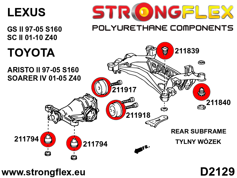 Strongflex Lexus / Toyota Achteras-subframe ton-lager rubber achter SPORT – 211840A 4 Strongflex Lexus / Toyota Achteras-subframe ton-lager rubber achter SPORT – 211840A – Image 4