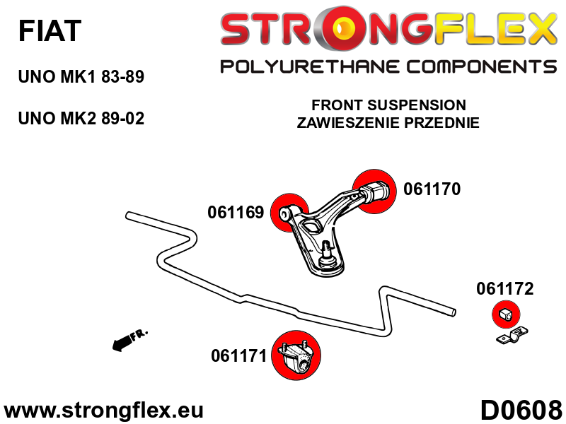 Strongflex Fiat Uno Vooras rubberset SPORT – 066068A 3 Strongflex Fiat Uno Vooras rubberset SPORT – 066068A - Image 3