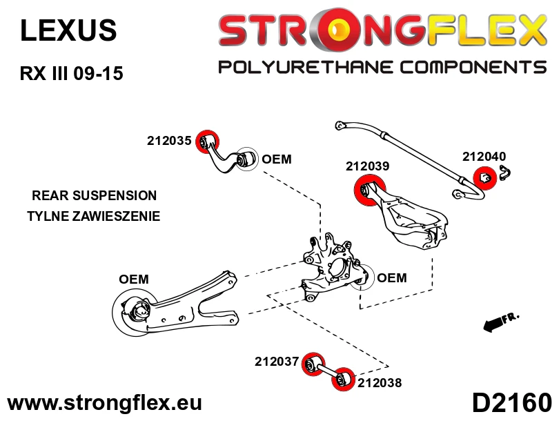 Strongflex Lexus RX Achteras rubberset SPORT – 216275A 3 Strongflex Lexus RX Achteras rubberset SPORT – 216275A – Bild 3