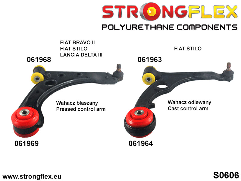 Strongflex Fiat Stilo Vooras draagarm rubber voor SPORT – 061963A 4 Strongflex Fiat Stilo Vooras draagarm rubber voor SPORT – 061963A – Image 4