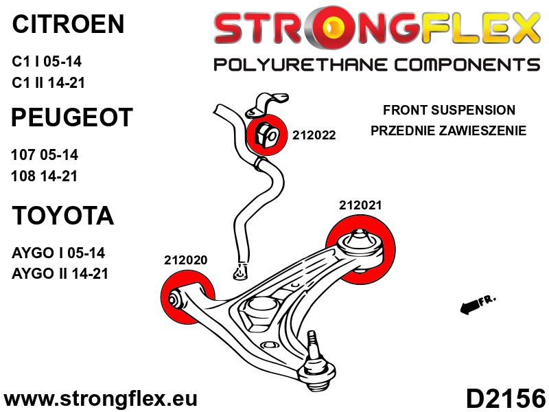 Strongflex Citroën / Peugeot / Subaru / Toyota Voorste stabilisatorrubber SPORT – 212022A 4 Strongflex Citroën / Peugeot / Subaru / Toyota Voorste stabilisatorrubber SPORT – 212022A - Image 4