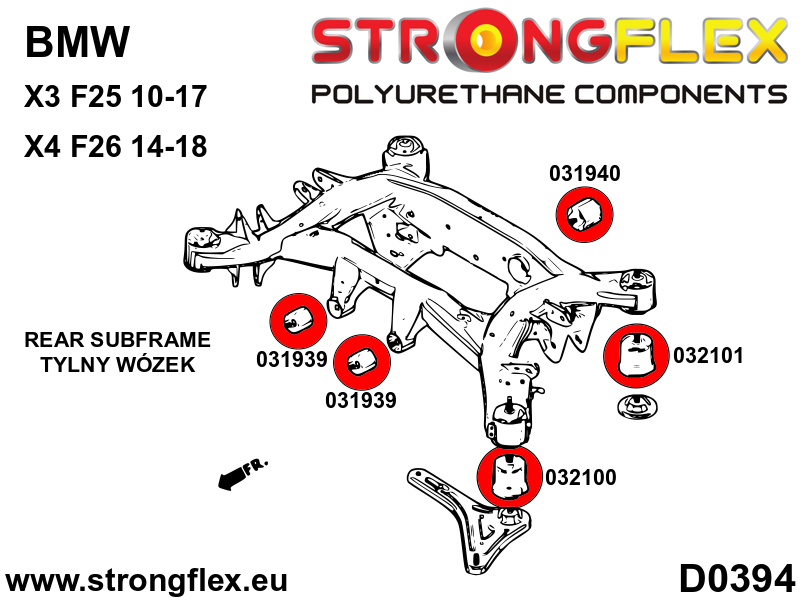 Strongflex BMW F25/F26 Complete ophangrubberset – 036100B 7 Strongflex BMW F25/F26 Complete ophangrubberset – 036100B - Image 7