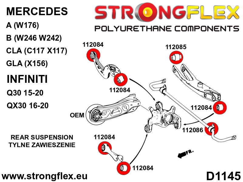 Strongflex Infiniti / Mercedes Achterste stabilisatorrubber – 112086B 3 Strongflex Infiniti / Mercedes Achterste stabilisatorrubber – 112086B - Image 3