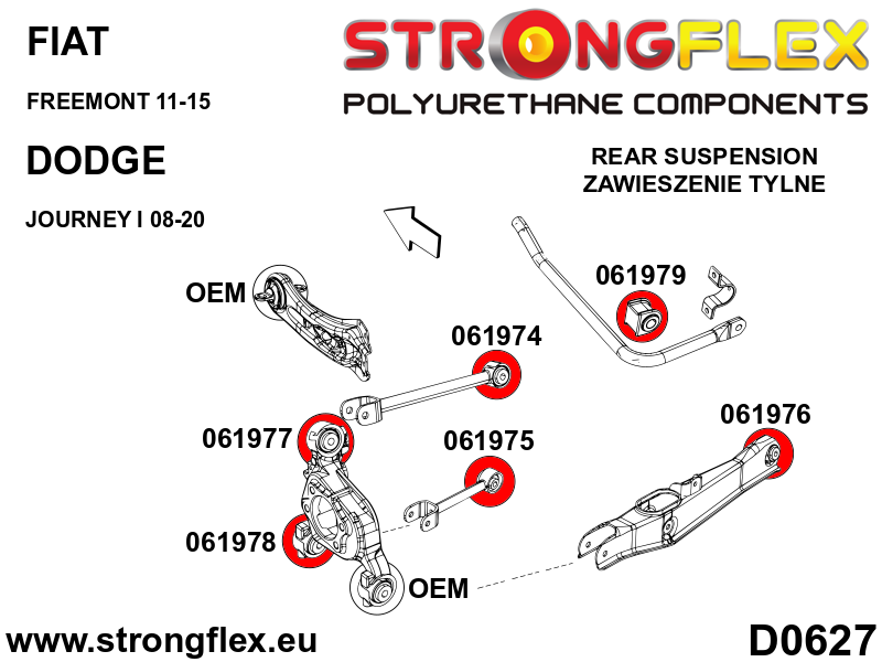 Strongflex Fiat Freemont Achterste draagarmrubber SPORT – 061976A 4 Strongflex Fiat Freemont Achterste draagarmrubber SPORT – 061976A – Image 4