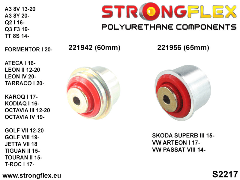 Strongflex Audi / Volkswagen Achteras rubberset SPORT – 226227A 4 Strongflex Audi / Volkswagen Achteras rubberset SPORT – 226227A – Image 4